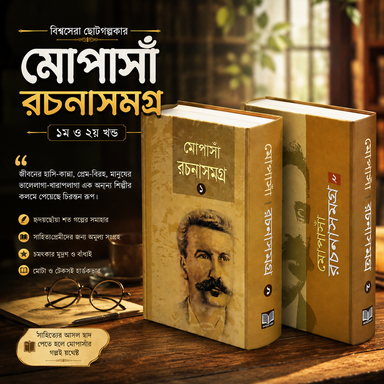 ( মোপাসাঁ রচনাসমগ্র ১ও ২) বেস্টসেলিং ২ টি   বই  এর কম্বো !